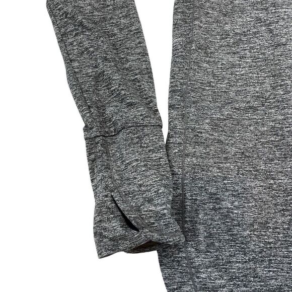 Athleta Hoodie Womens Medium Gray Space Dye Slit Long Sleeve Drawstring Pullover - Picture 13 of 15